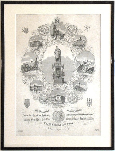 Zur Erinnerung an die im Jahre 1848  begonnene 500 jährige Jubelfeier der  Universitaet zu Prag - Staré mapy na prodej