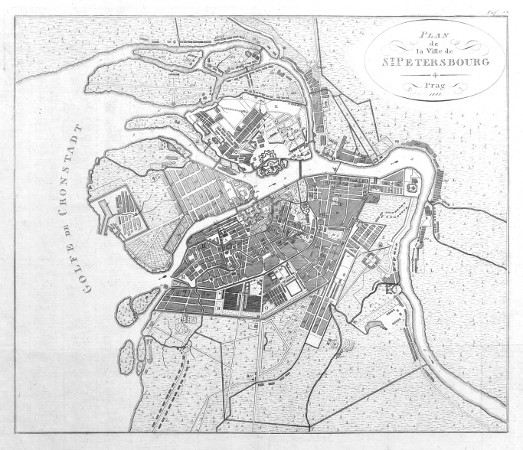 Plan de la Ville de St. Petersbourg - Old maps for sale