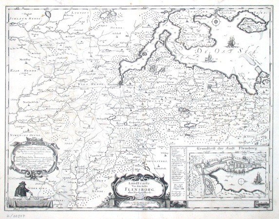 Landtcarte von dem Ambte Flensborg ohne Nordgoeßherde. Anno 1648 - Alte Landkarte