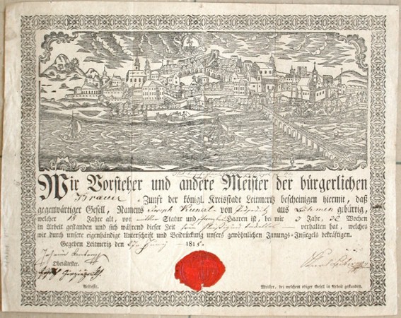 (Celkový pohled na Litoměřice) - Staré mapy na prodej