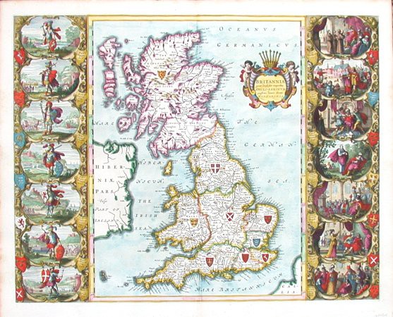 Britannia prout divisa suit temporibus Anglo-Saxonum - Verkauf alter Karten