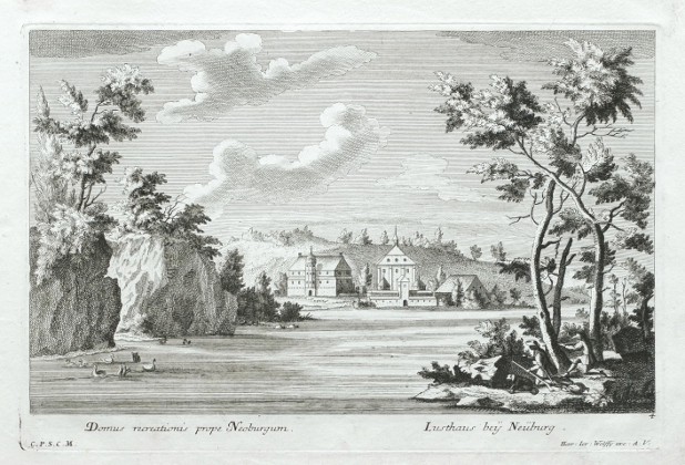 Domus recreationis prope Neoburgum. - Lusthaus beij Neüburg - Verkauf alter Karten