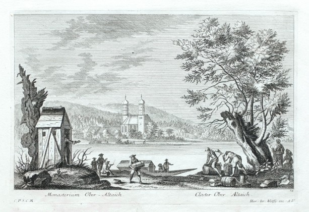 Monasterium Ober-Altaich. - Closter Ober Altaich - Staré mapy na prodej