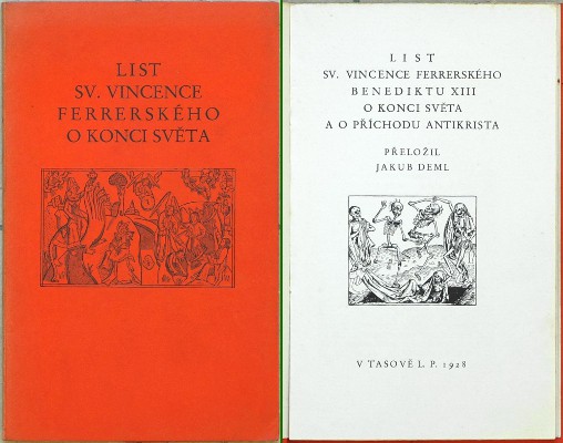 List Sv. Vincence Ferrerského O konci světa - Alte Drucke, seltene Bücher und Bibliophilien zu verkaufen