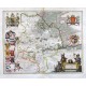 Huntingdonensis Comitatus, Huntington shire - Antique map