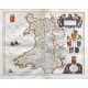 Wallia Principatus vulgo Wales - Alte Landkarte