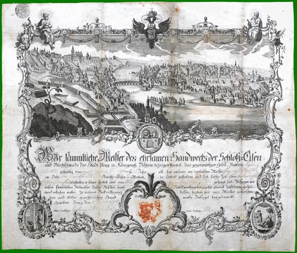 (Celkový pohled na Prahu) - Staré mapy na prodej