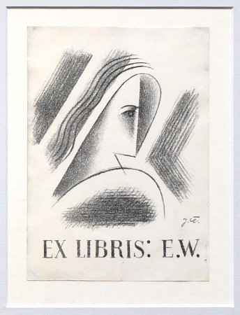 Ex libris: E.W.- Josef Čapek, litografie, 1917 - Old and modern graphics for sale