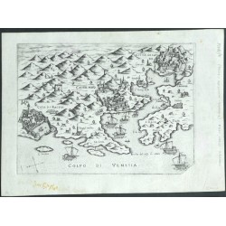 Dubrovnik, Herceg Novi and Kotor - Citta di Ragvsi, Castel Novo, Citta di Cataro, copperplate engraving, Camocio, 1571