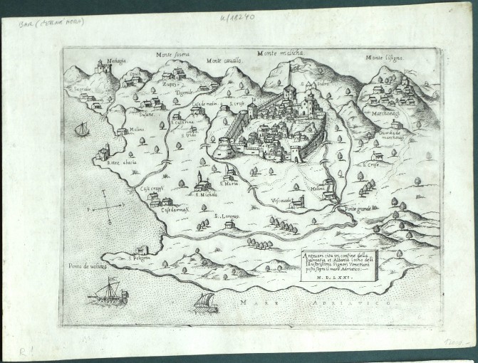 Bar (Montenegro) - Antivari cita, Kupferstich, Camocio, 1571 - Verkauf alter Karten