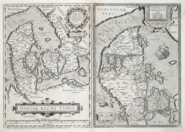 Daniae regni typus - Cimbricae Chersonesi nunc Iutiae descriptio - Old maps for sale