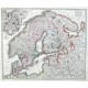 Synopsis plagae septentrionalis, sive Sueciae, Daniae et Norvegiae regn. accuratissime delineatum - Stará mapa
