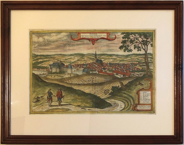 Polná - Polna vulgo Polm, mědirytina, Braun, Hogenberg, 1617 - Old maps for sale