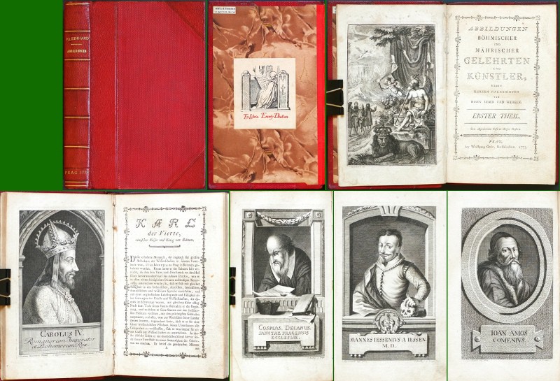 Pelcl - Abbildungen Böhmischer und Mährischer Gelehten und Künstler, 1773, Balzer - Old prints, rare books and bibliophile books for sale