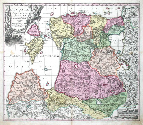 Livoniae et Curlandiae Ducatus - Stará mapa