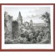 Beroun - Staré hradby v Berouně - Antique map