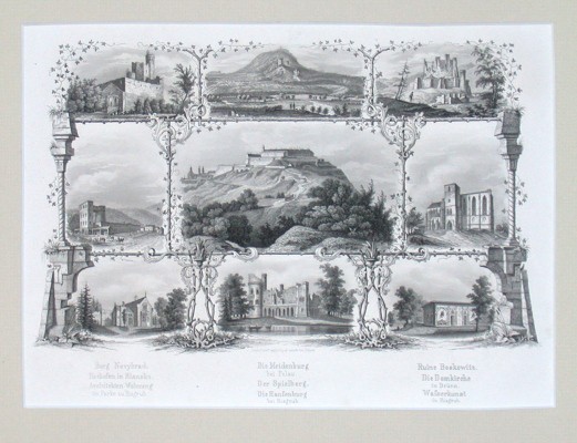 (Brno) Burg Novyhrad. Die Meidenburg bei Polau. Ruine Boskowitz - Staré mapy na prodej