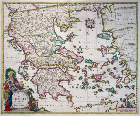 Hellas, Seu Graecia Universa. Auctore I. Laurenbergio - Old maps for sale