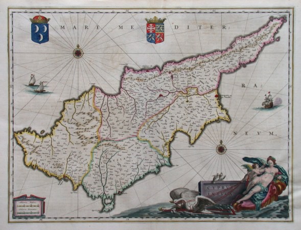 Cyprus insula - Old maps for sale