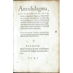 Antididagma, seu Christianae et catholicae religionis .