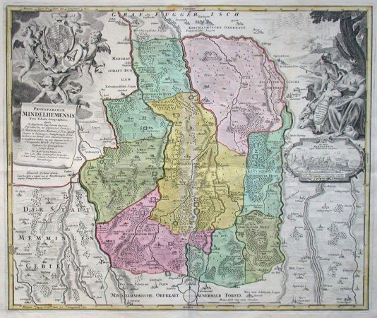 Protoparchiae Mindelhemensis Nova Tabula Geographica - Antique map