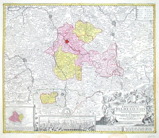 Episcopatus Hildesiensis nec non vicinorum Statuum delineatio Geographica - Antique map